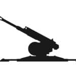 Howitzer Icon. Army Artillery System. Vector Image For Military